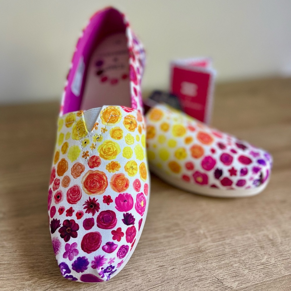 Toms Floral Moccasins - Pink, Yellow, Purple